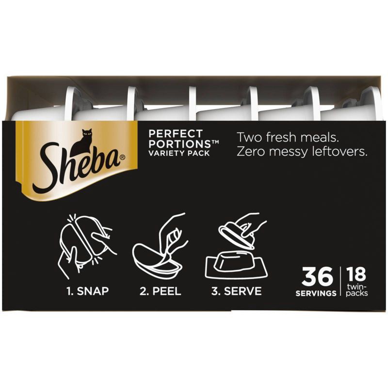 slide 4 of 5, Sheba Perfect Portions Cuts In Gravy Chicken, Salmon & Tuna Entrée Premium Adult Wet Cat Food - 2.6oz/18ct Variety Pack, 2.6 oz, 18 ct