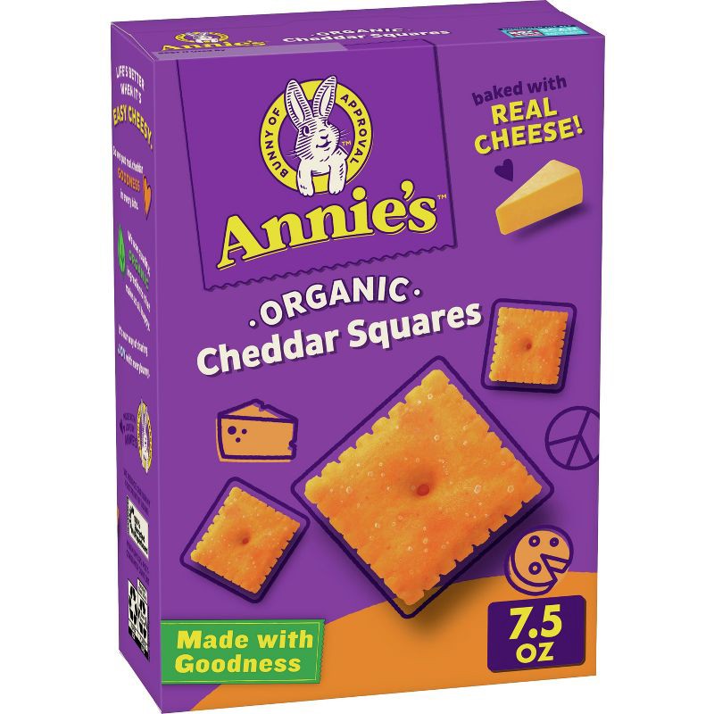 slide 1 of 10, Annie's Cheddar Squares Baked Snack Crackers - 7.5oz, 7.5 oz