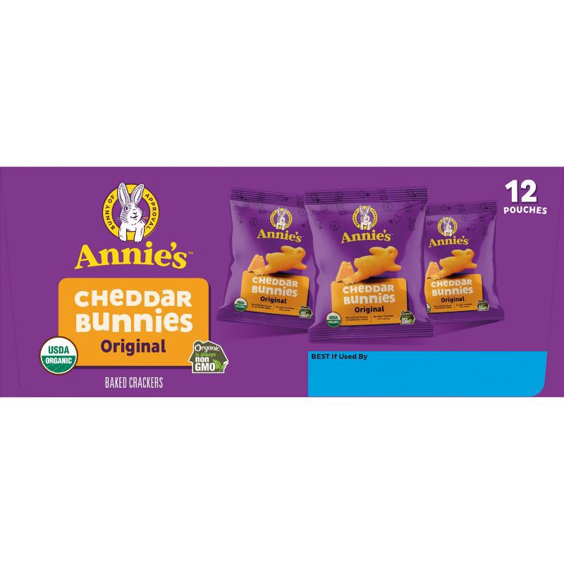 slide 5 of 9, Annie's Organic Cheddar Bunnies Baked Snack Crackers - 12oz/12pk, 12 ct; 12 oz
