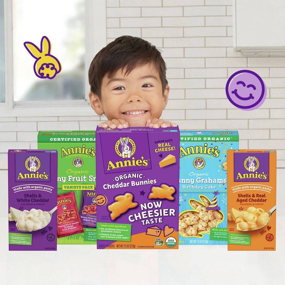 slide 3 of 9, Annie's Organic Cheddar Bunnies Baked Snack Crackers, 12 ct, 12 oz, 12 oz