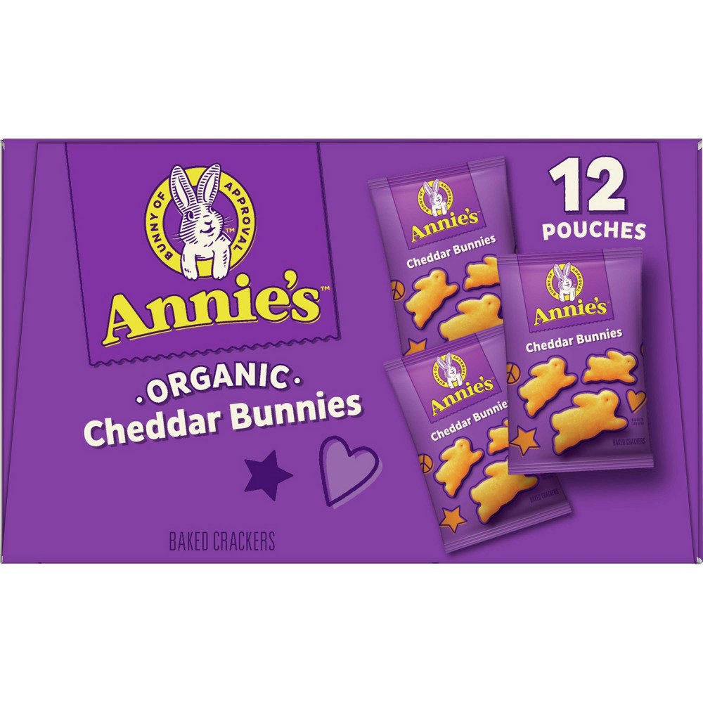 slide 8 of 9, Annie's Organic Cheddar Bunnies Baked Snack Crackers, 12 ct, 12 oz, 12 oz