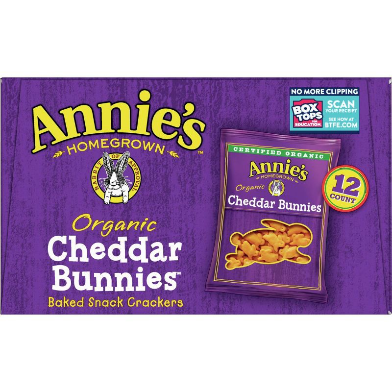 slide 9 of 9, Annie's Organic Cheddar Bunnies Baked Snack Crackers - 12oz/12pk, 12 oz