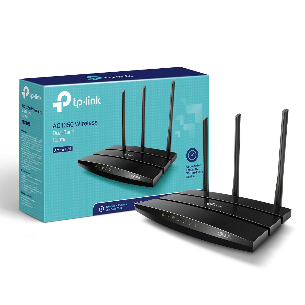 slide 5 of 5, TP-Link AC1350 Wireless Dual Band Mesh Compatible WiFi 5 Router -(Archer C59), 1 ct