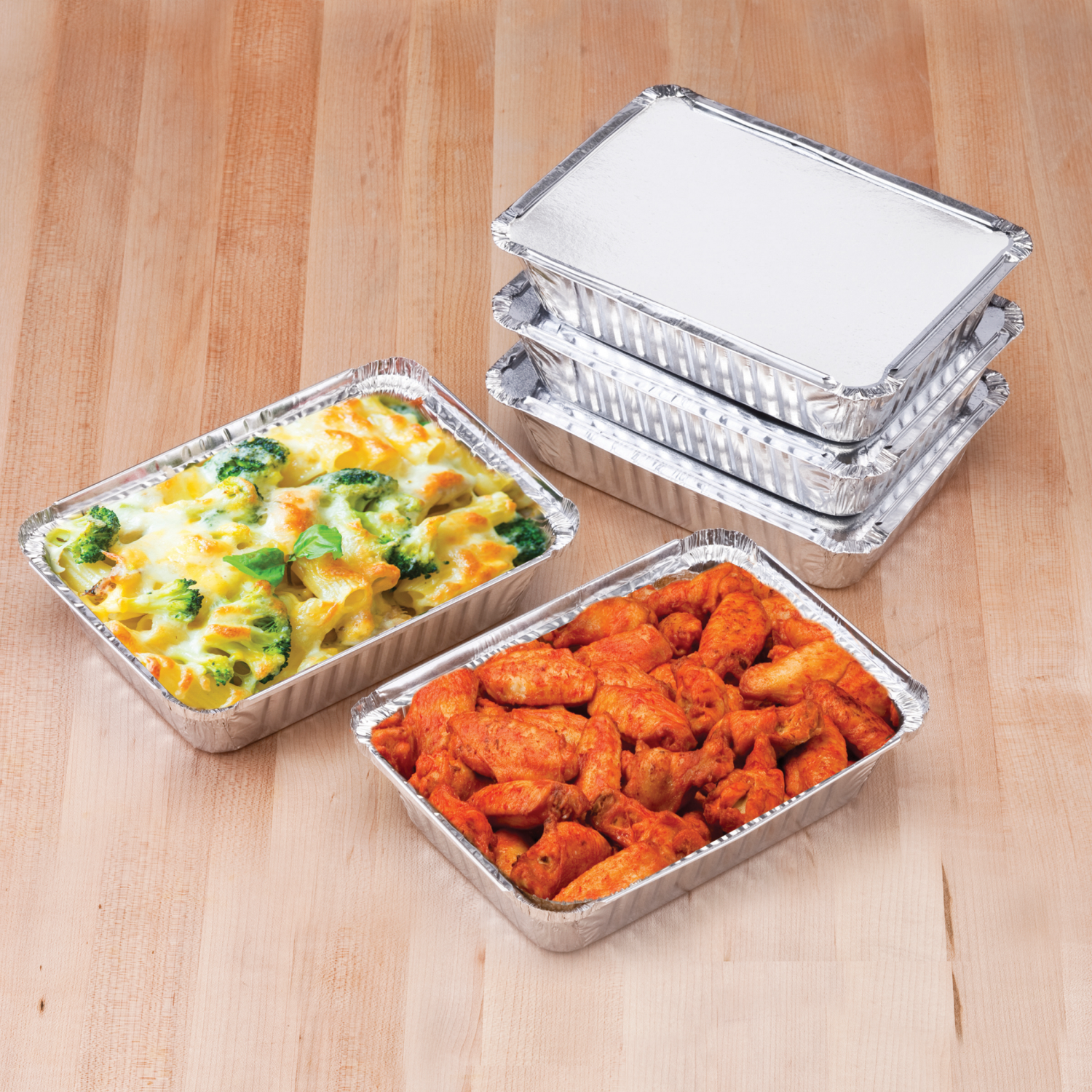 slide 2 of 3, Handi-foil Meal Prep Pans with Board Lids 2 Each, 2 ct