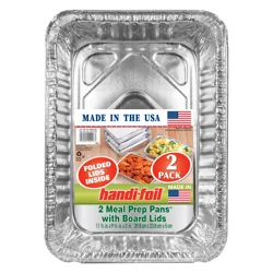 Handi-foil Meal Prep Pans with Board Lids 2 Each