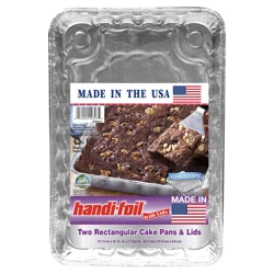 Handi-foil Rectangular Cake Pans & Lids 2 Pans 2 ea