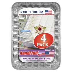Handi-foil 13 x 9 Cake Pans & Lids 4 Each