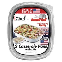 Handi-foil Casserole Pans, with Lids, 2 Quarts