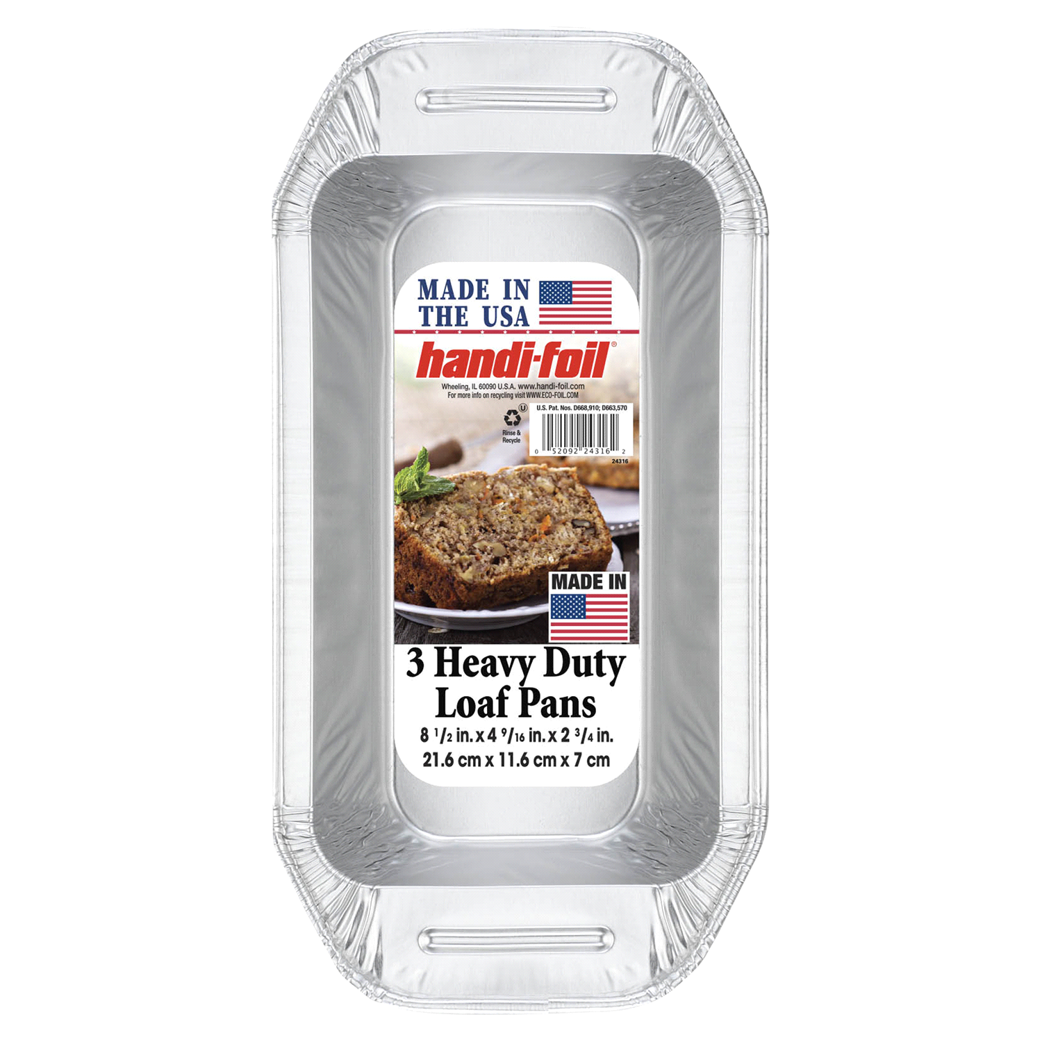 slide 1 of 1, Handi-foil Heavy Duty Loaf Pans 3 ea, 3 ct