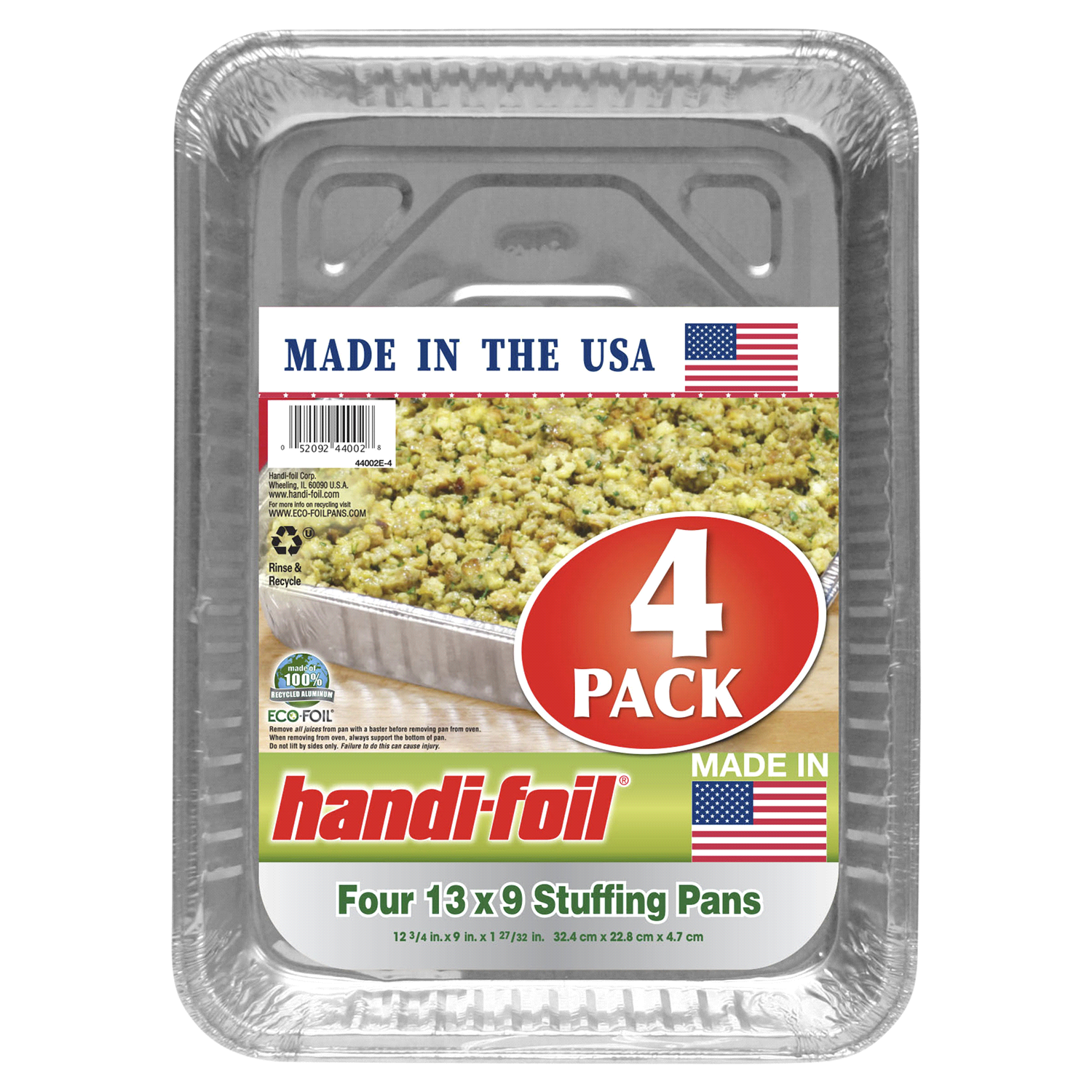 slide 1 of 1, Handi-foil 13 x 9 Stuffing Pans 4 Each, 4 ct