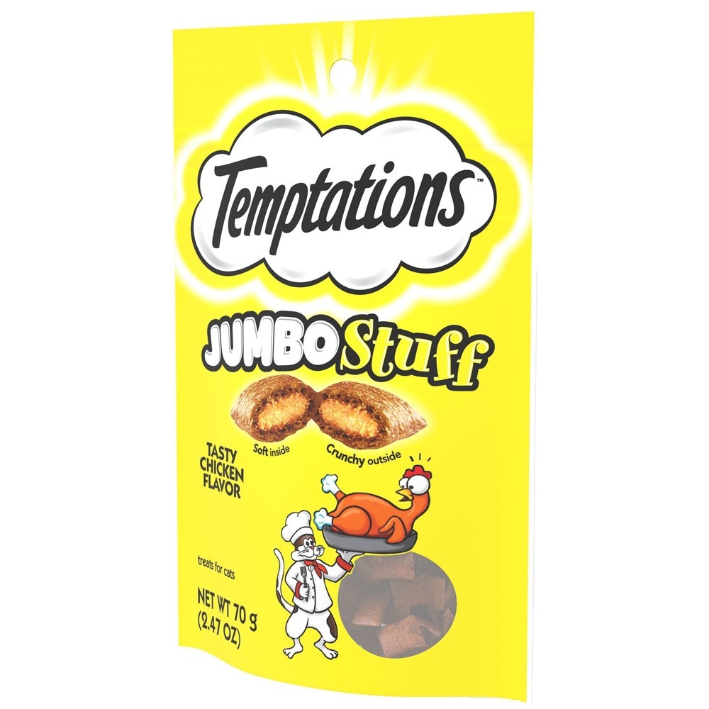 slide 5 of 5, Temptations Jumbo Stuff Tasty Chicken Flavor Crunchy Cat Treats - 2.47oz, 1 ct