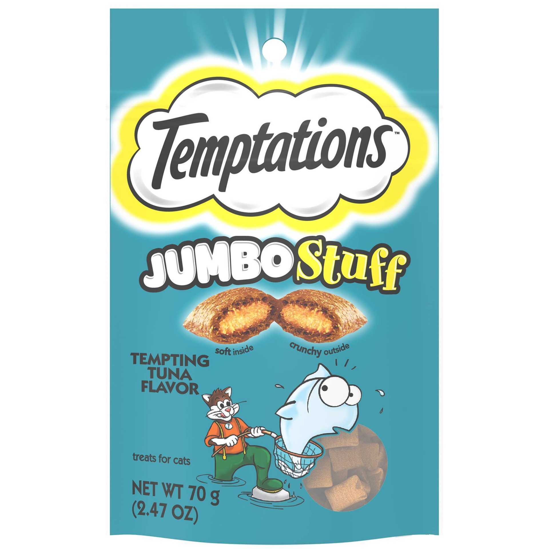 slide 1 of 5, Temptations Jumbo Stuff Tuna Cat Treats, 2.5 oz