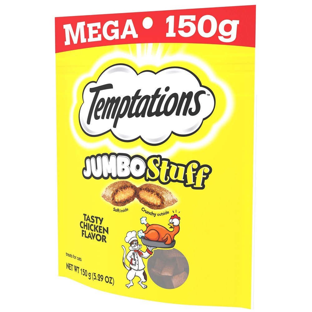 slide 4 of 4, Temptations Jumbo Stuff Tasty Chicken Flavor Crunchy Cat Treats - 5.29oz, 5.29 oz
