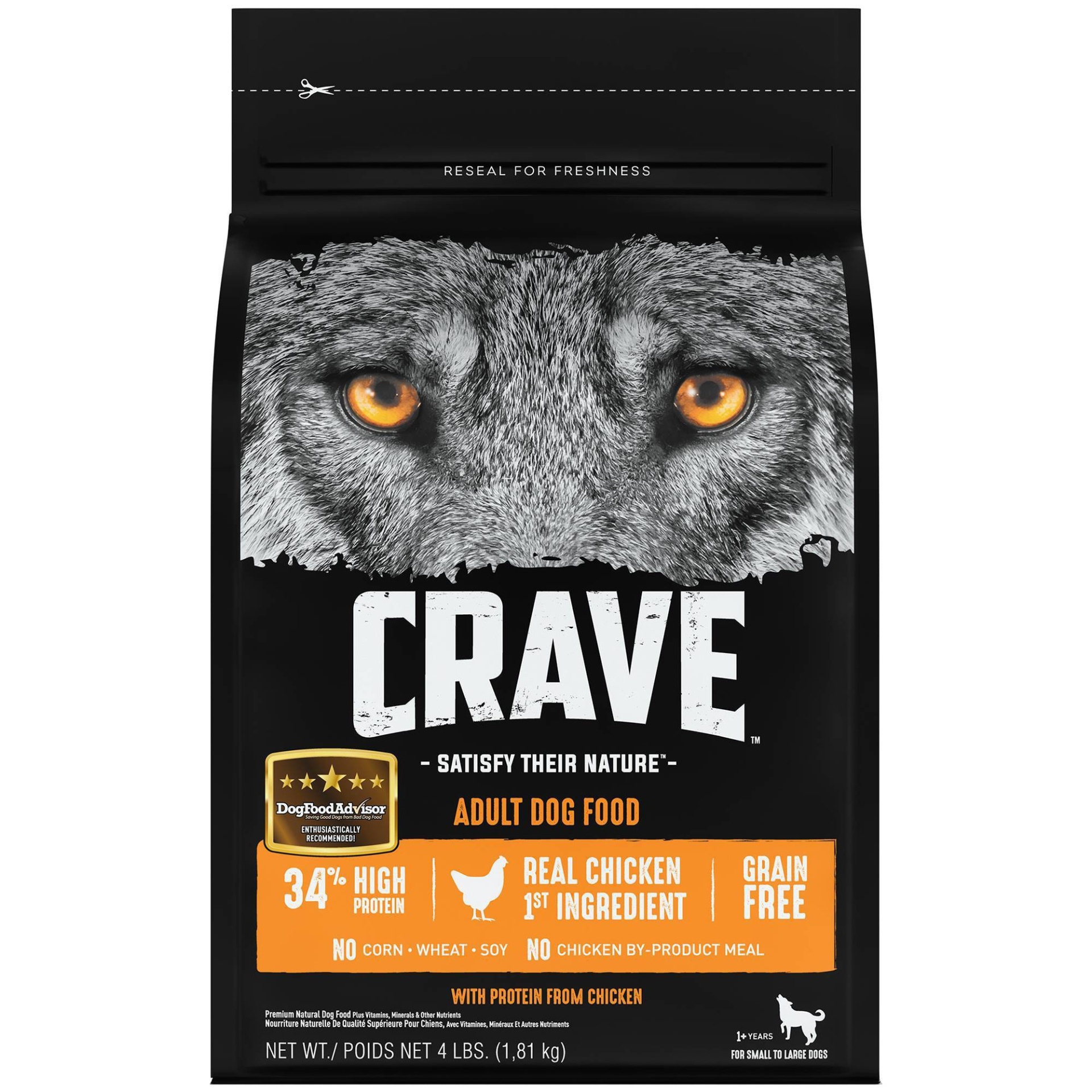 Crave Grain Free High Protein with Protein From Chicken Adult Premium ...