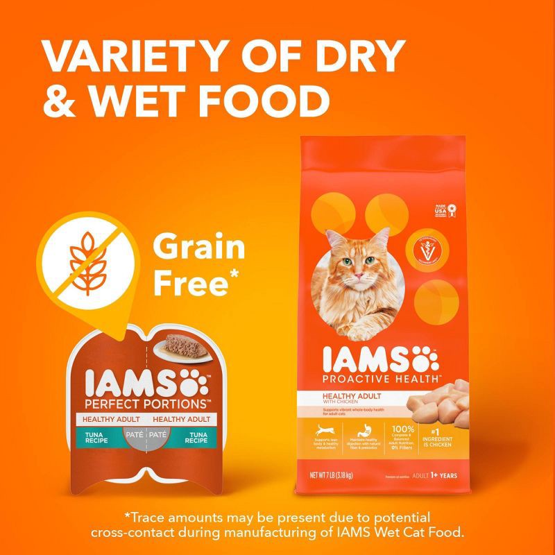 slide 11 of 11, IAMS Healthy Adult Perfect Portions Pate Grain Free Chicken Flavor Wet Cat Food - 2.6oz, 2.6 oz