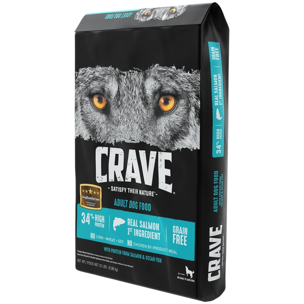 slide 4 of 4, Crave Grain Free Adult Dry Dog Food with Protein From Salmon and Ocean Fish - 22lbs, 22 lb