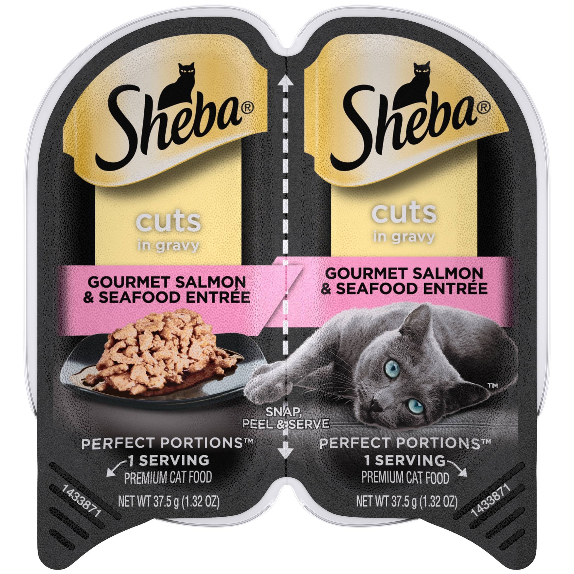 slide 1 of 4, Sheba Perfect Portions Chicken And Salmon Cuts Wet Cat Food, 2.6 oz