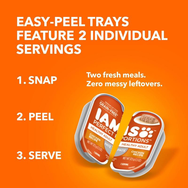 slide 6 of 11, IAMS Perfect Portions Grain Free Paté Premium Wet Cat Food Chicken Recipe Healthy Kitten - 2.6oz, 2.6 oz