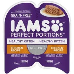 IAMS Perfect Portions Healthy Chicken Flavor Pate Kitten Wet Cat Food - 2.6oz
