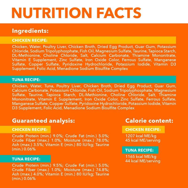 slide 11 of 11, IAMS Perfect Portions Grain Free Paté Chicken & Tuna Recipes Premium Adult Wet Cat Food - 2.6oz/12ct Variety Pack, 2.6 oz, 12 ct