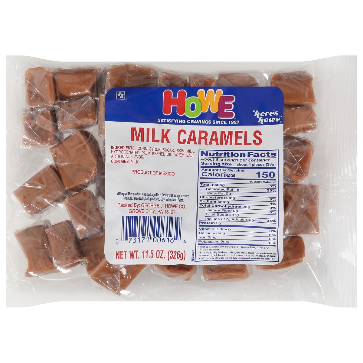 slide 1 of 11, Howe Milk Caramels, 11.5 oz