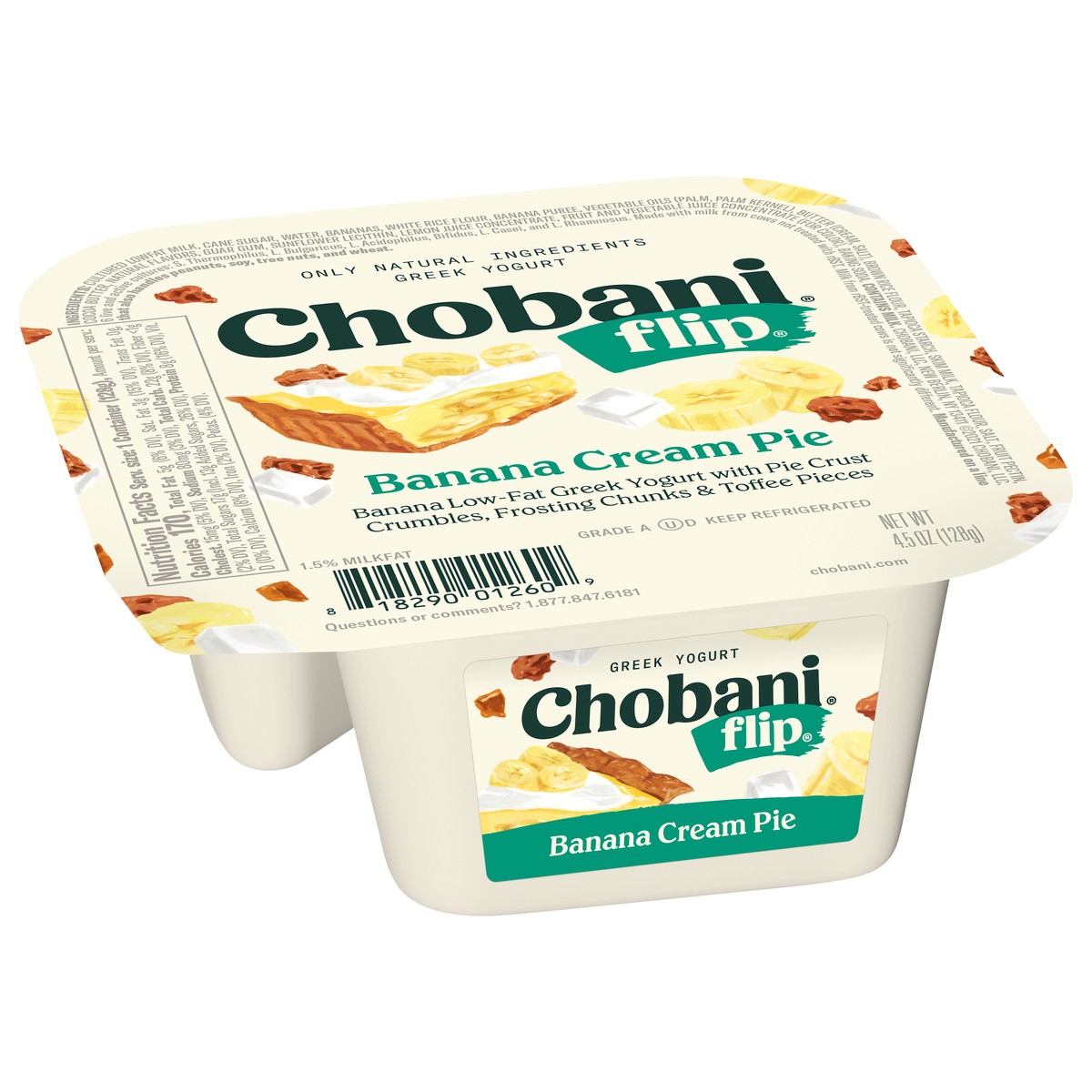 slide 2 of 13, Chobani Flip Greek Banana Cream Pie Yogurt 4.5 oz, 4.5 oz