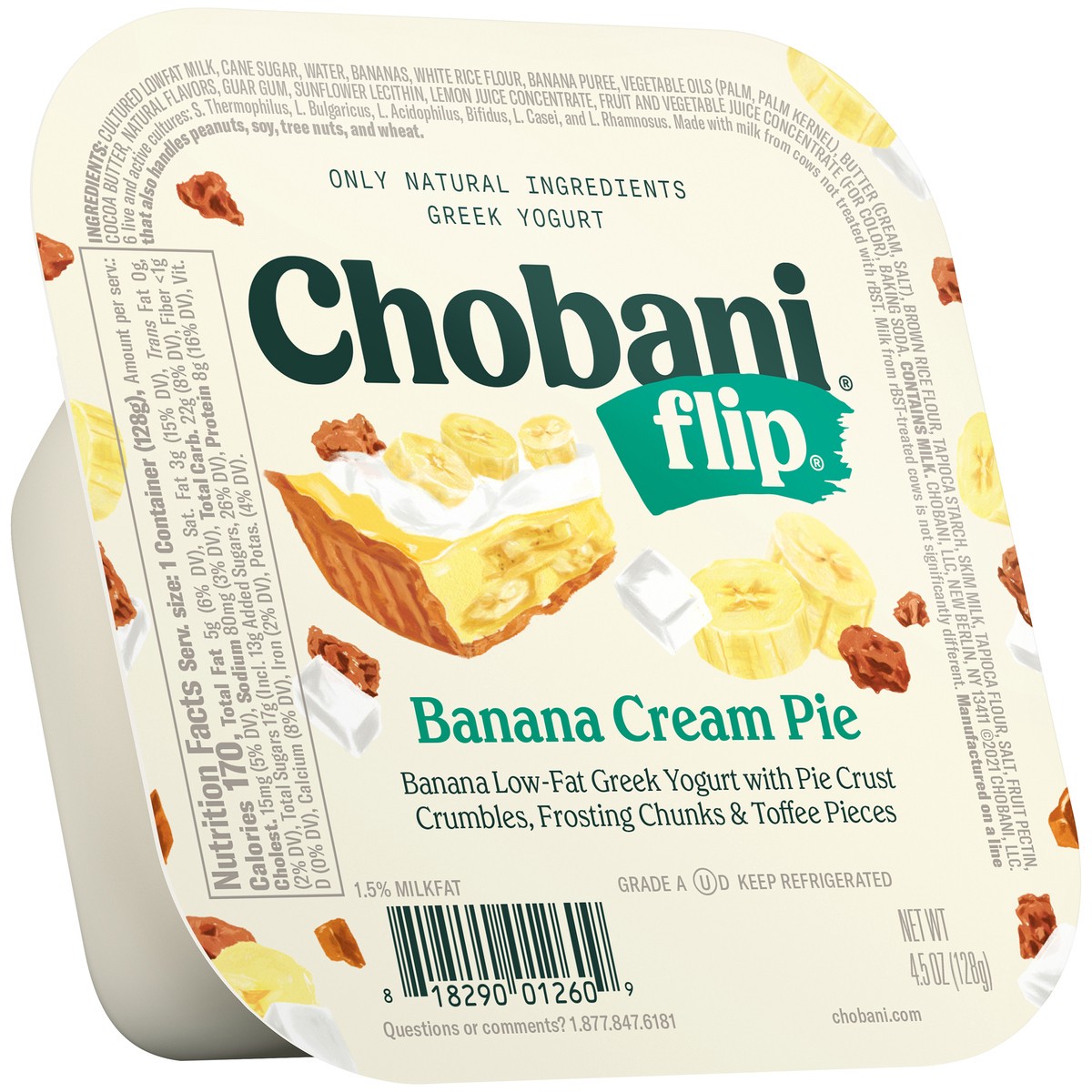 slide 6 of 13, Chobani Flip Greek Banana Cream Pie Yogurt 4.5 oz, 4.5 oz