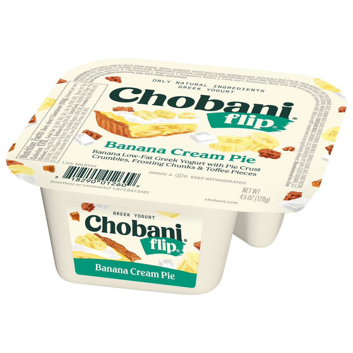 slide 10 of 13, Chobani Flip Greek Banana Cream Pie Yogurt 4.5 oz, 4.5 oz