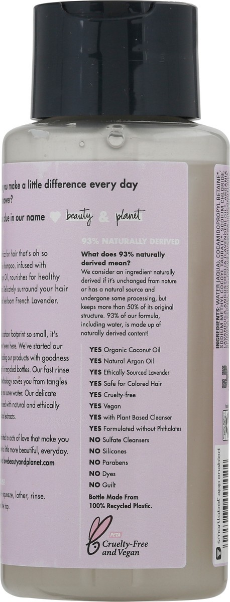 slide 8 of 10, Love Beauty and Planet Weightless Smooth Shampoo with Vegan Collagen, Argan Oil & Lavender, 13.5 oz, 13.5 oz