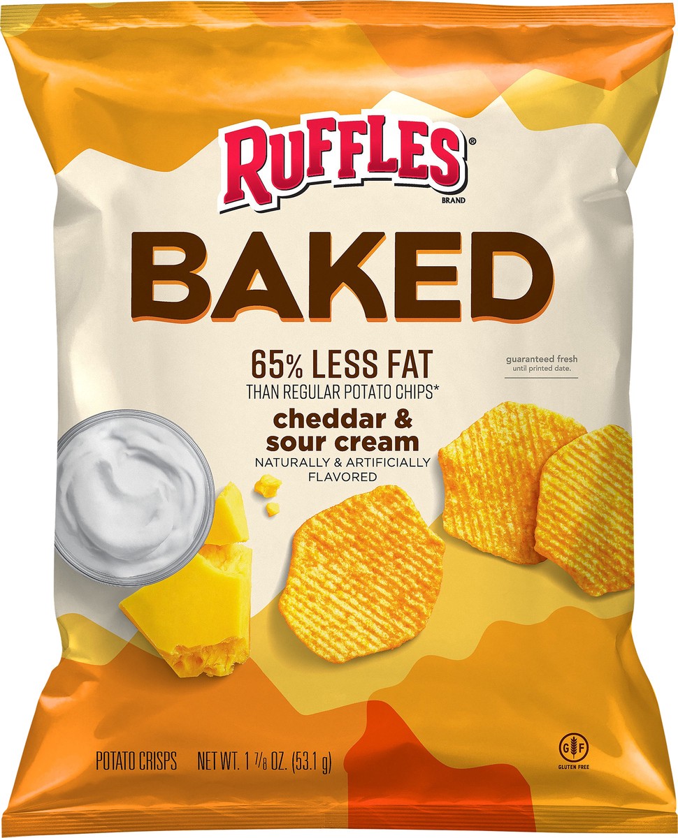 slide 6 of 6, Ruffles Baked Potato Crisps Cheddar & Sour Cream 1 7/8 Oz, 1.88 oz