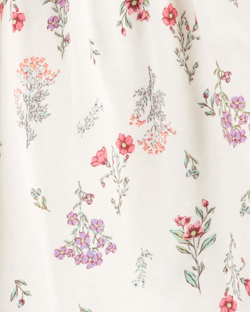 slide 2 of 2, Carter's Toddler 2-Piece Floral Long-Sleeve Top & Pull-On Flare Pant Set Ivory/Navy 2T, 1 ct