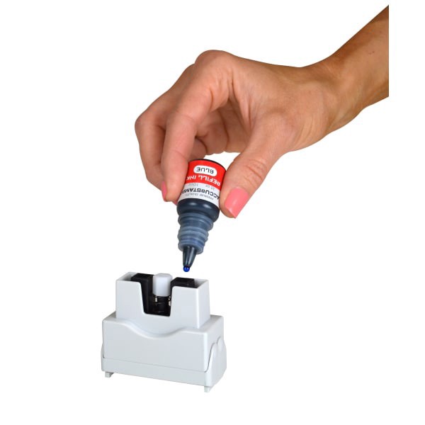 slide 2 of 4, ACCU-STAMP2 Completed Stamp, Blue, 1 ct