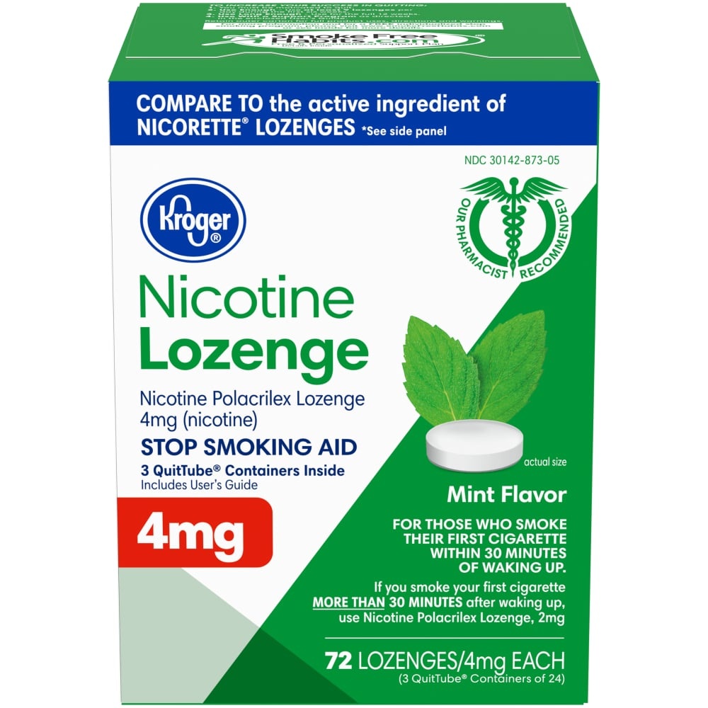 slide 1 of 1, Kroger Mint Flavor Nicotine Lozenges 4Mg, 72 ct