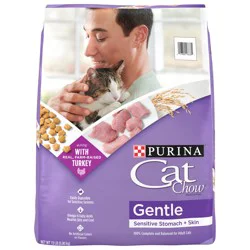 Purina Cat Chow Gentle Dry Cat Food, Sensitive Stomach + Skin - 13 lb. Bag