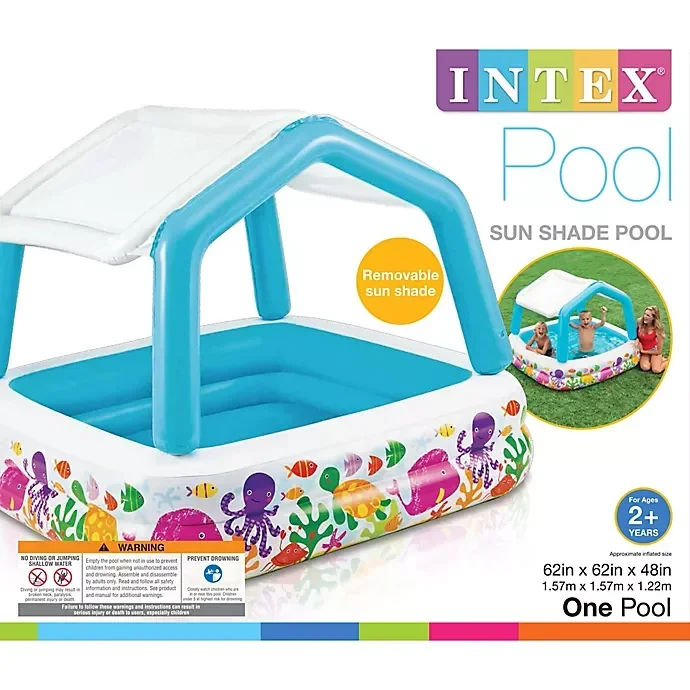 slide 3 of 4, Intex Inflatable Sun Shade Pool, 1 ct