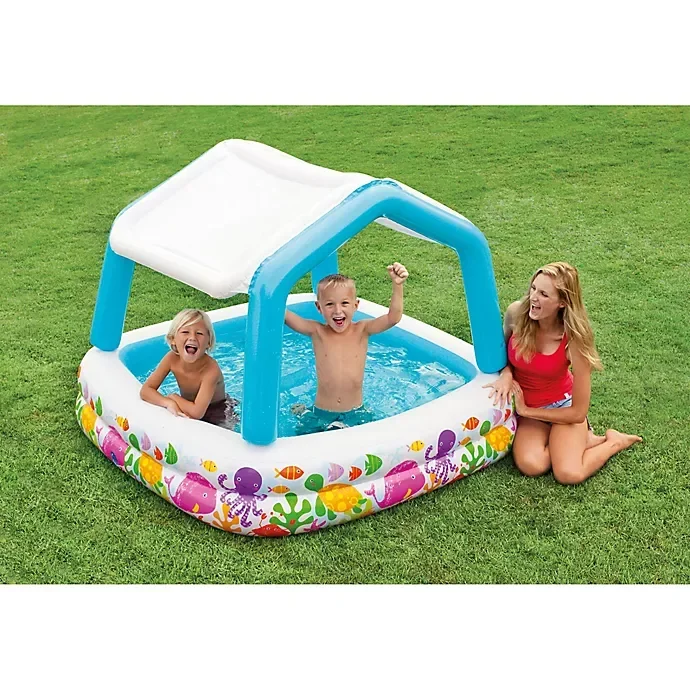 slide 4 of 4, Intex Inflatable Sun Shade Pool, 1 ct