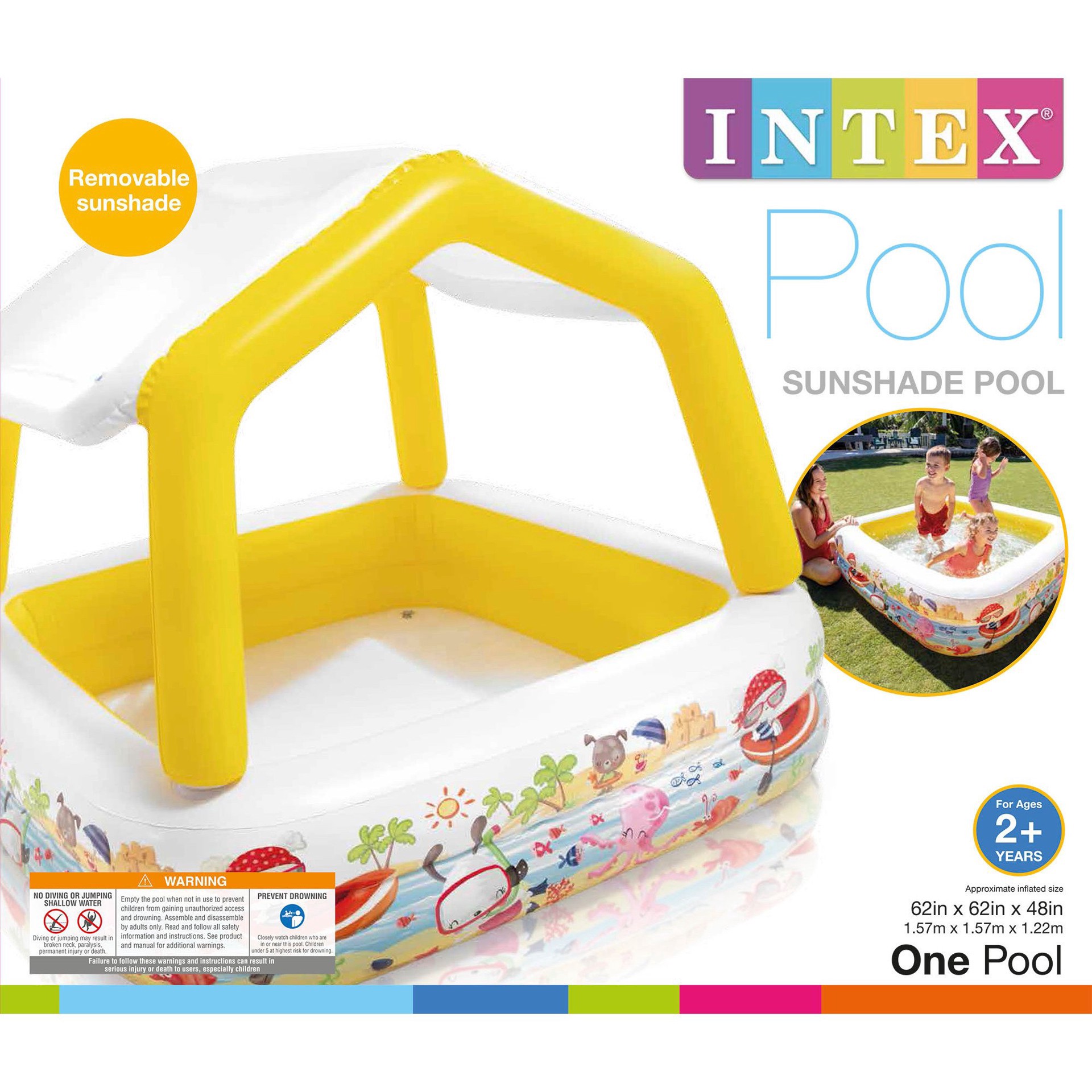 slide 1 of 4, Intex Inflatable Sun Shade Pool, 1 ct