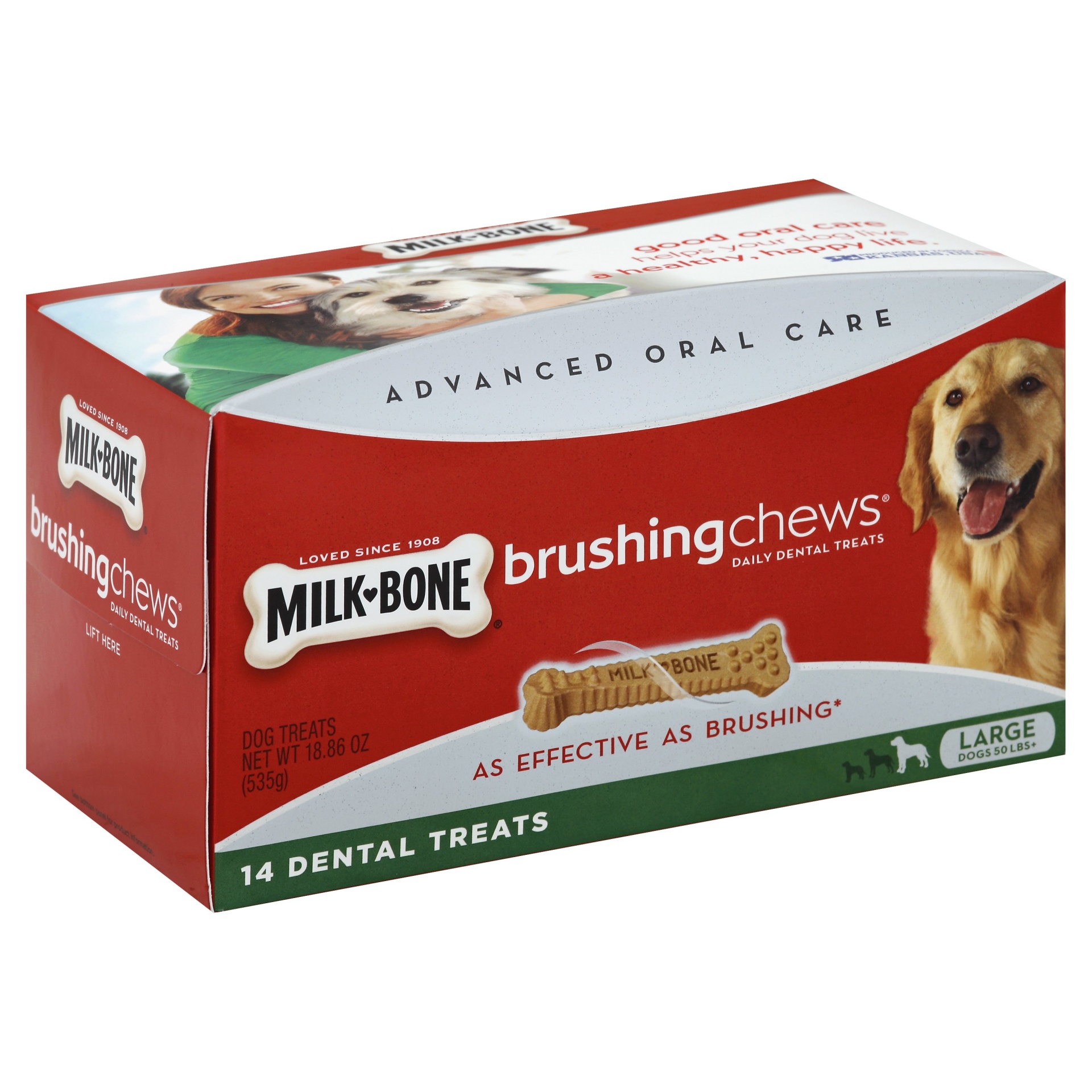 slide 1 of 8, Milk-Bone Brushing Chews Large, 18.8 oz