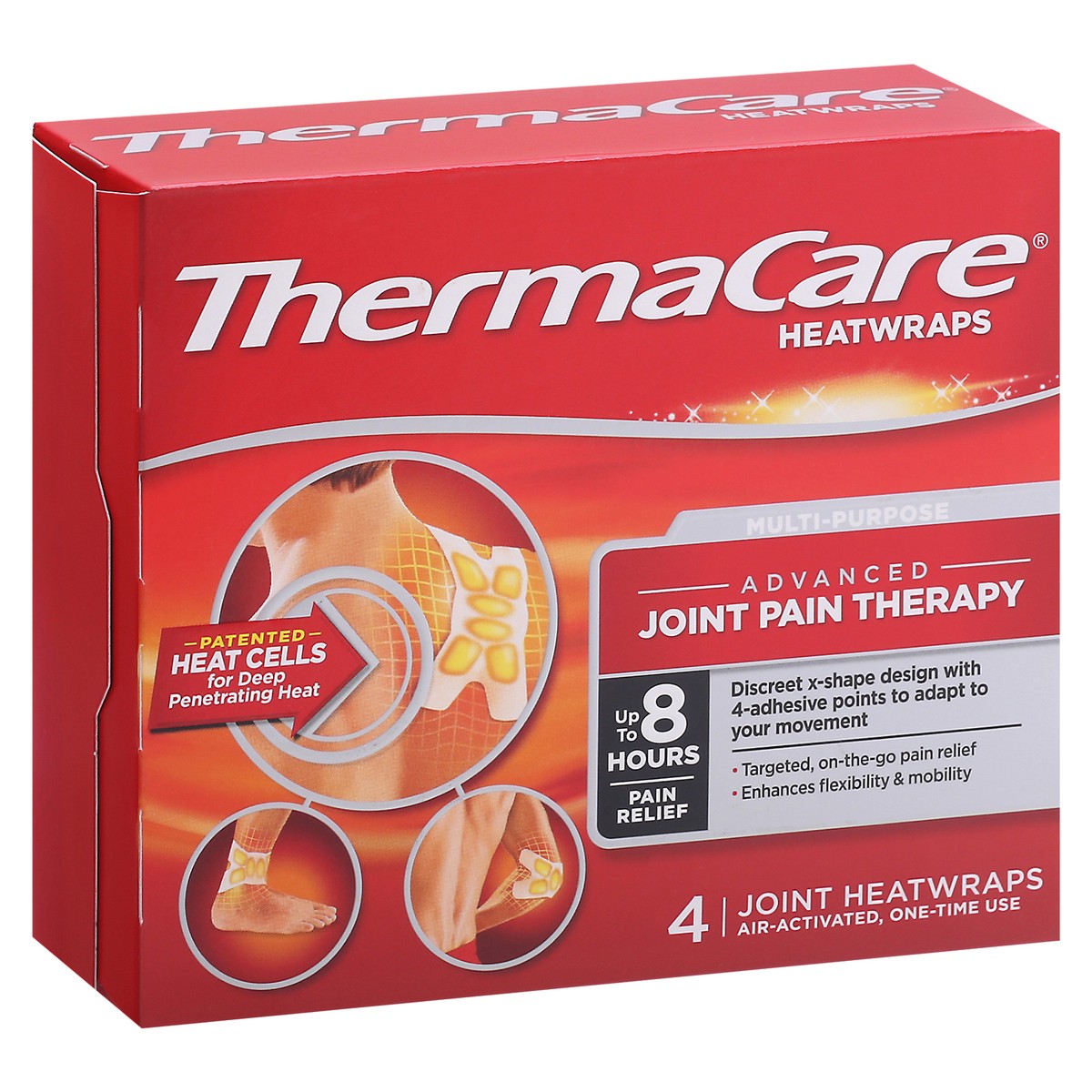 slide 3 of 9, ThermaCare Heatwraps Multipurpose Advanced Joint Pain Therapy 4 ea Box, 4 ct