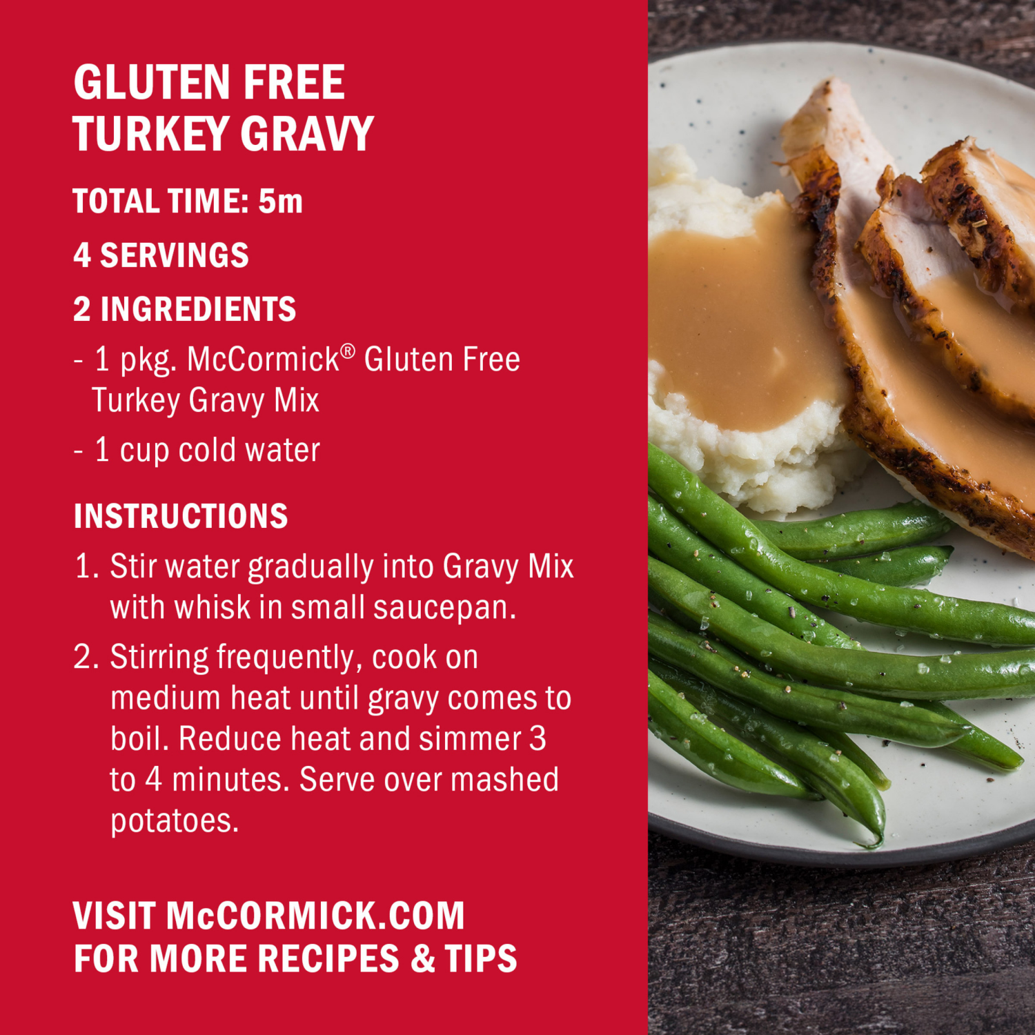 slide 7 of 7, McCormick Gluten Free Turkey Gravy Mix, 0.88 oz