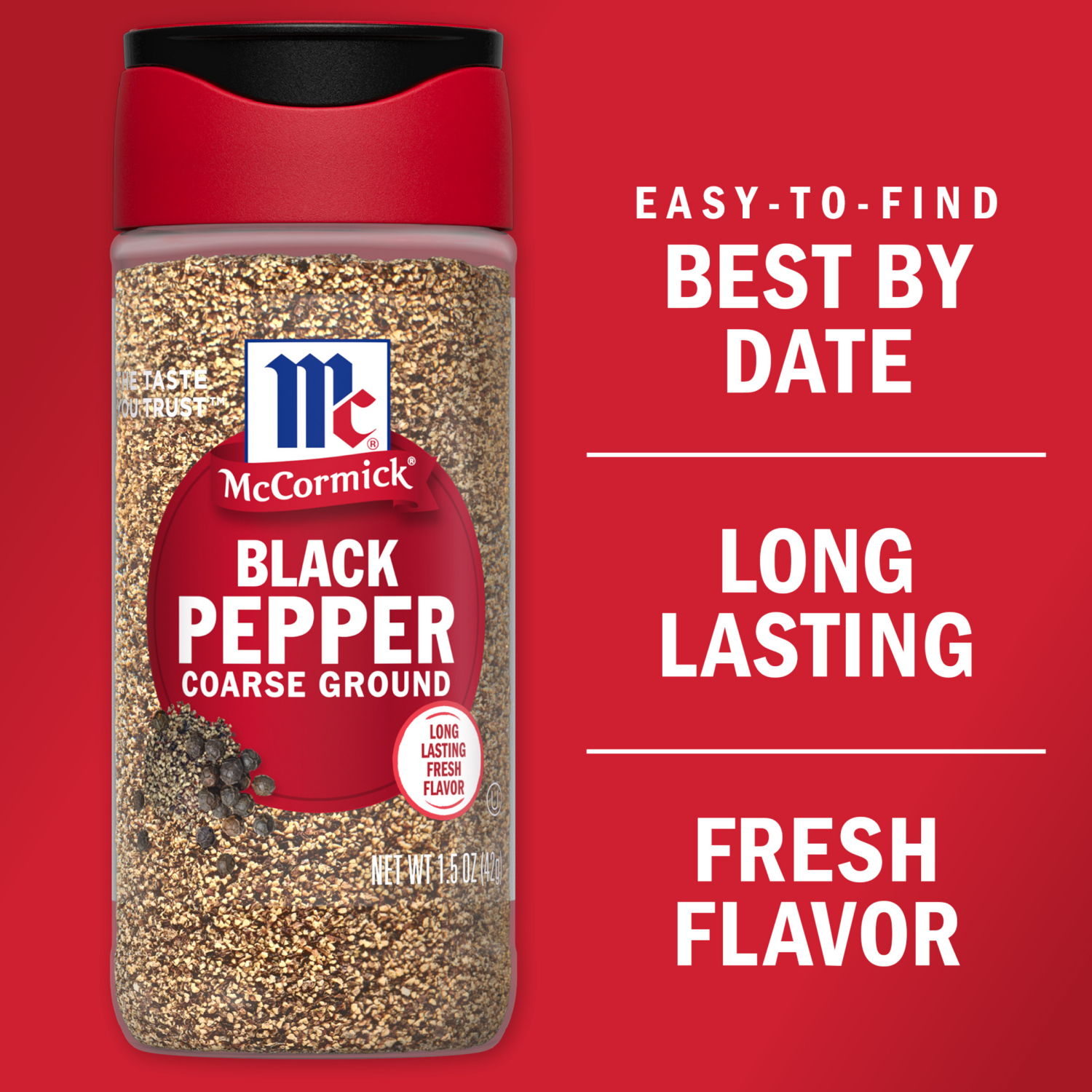 slide 5 of 5, McCormick Black Pepper - Coarse Ground, 1.5 oz, 1.5 oz