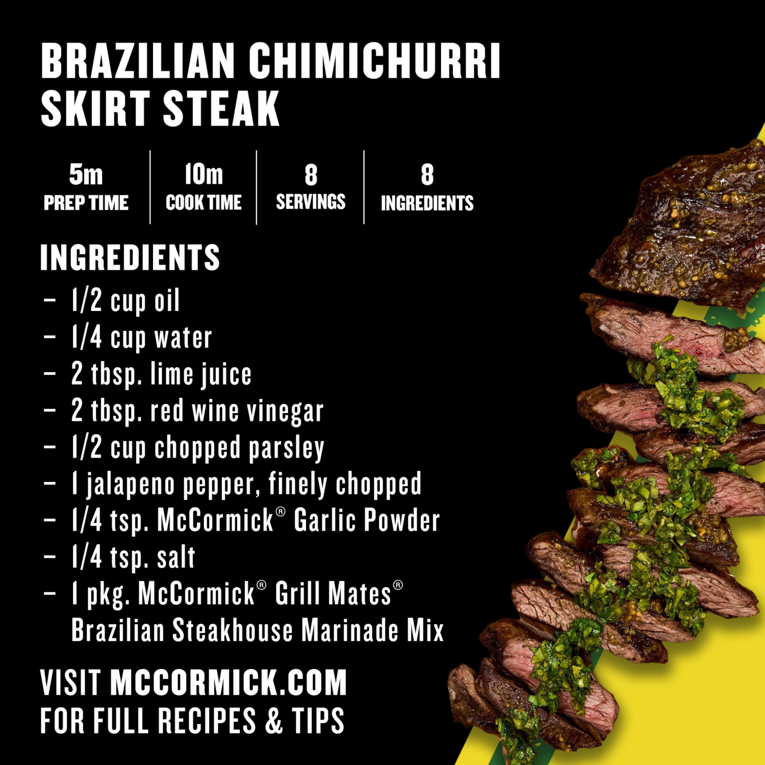 slide 6 of 8, McCormick Grill Mates Marinade Mix - Brazilian Steakhouse, 1.06 oz, 1.06 oz