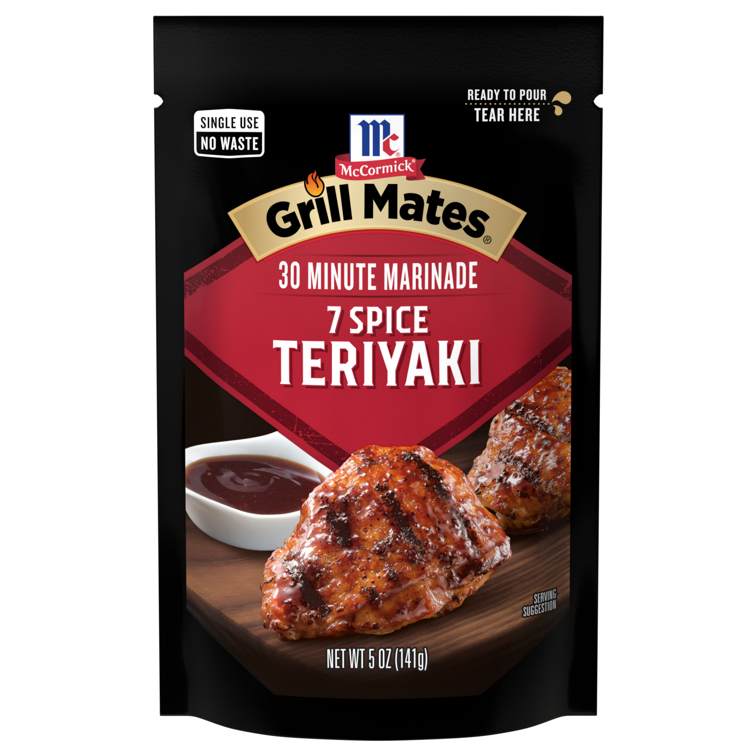 slide 1 of 4, McCormick 7 Spice Teriyaki Single Use Marinade, 5 oz