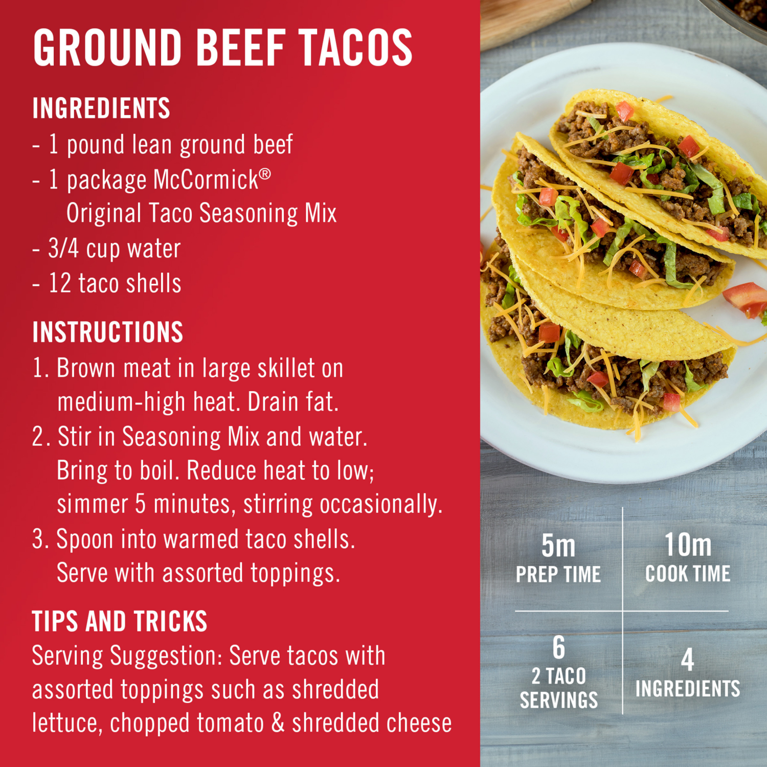 slide 6 of 8, McCormick Taco Seasoning Mix, 1 oz
