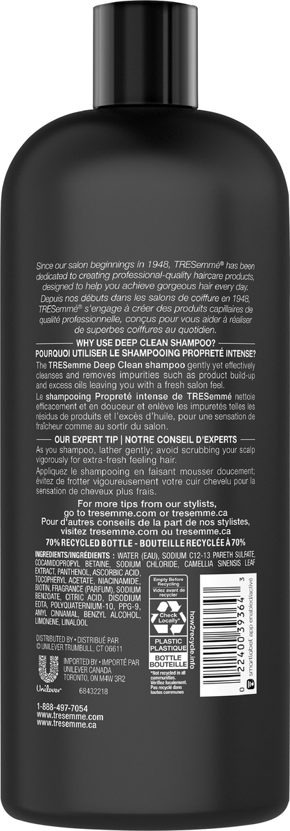 slide 2 of 3, TRESemmé Tresemme Deep Clean Impurity and Build-Up Removing Shampoo, 28 fl oz