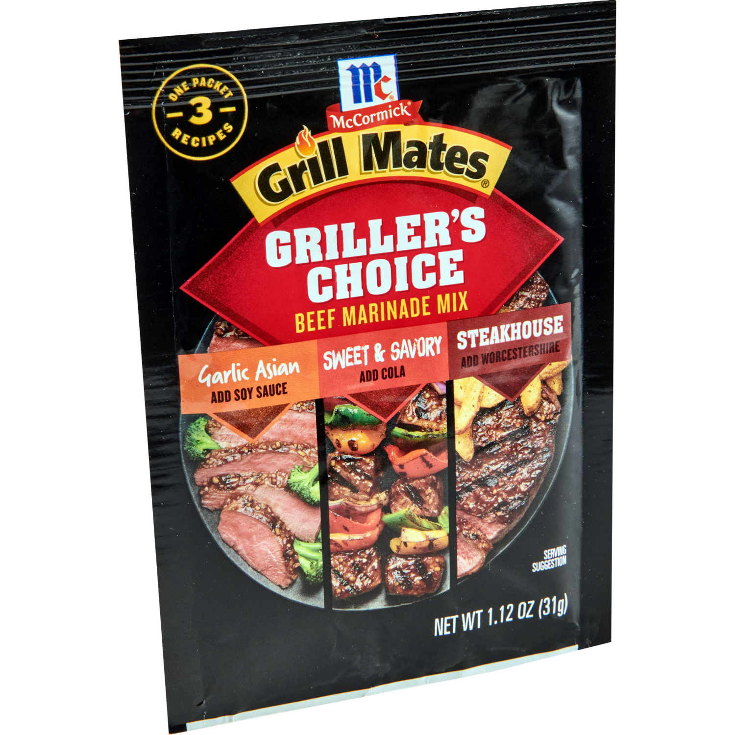 slide 4 of 5, McCormick Grill Mates Griller's Choice Beef Marinade Mix, 1.12 oz, 1.12 oz
