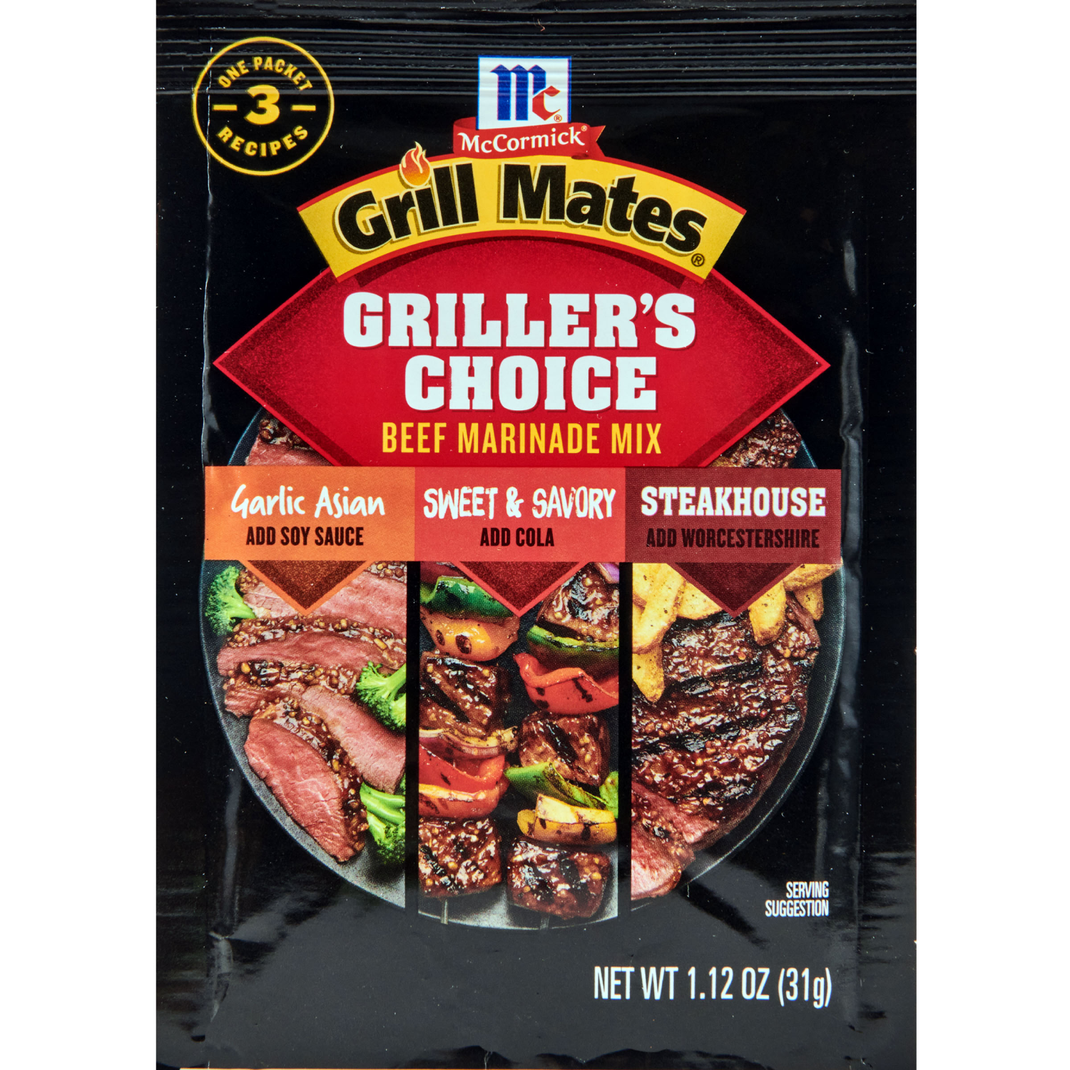 slide 1 of 5, McCormick Grill Mates Griller's Choice Beef Marinade Mix, 1.12 oz, 1.12 oz