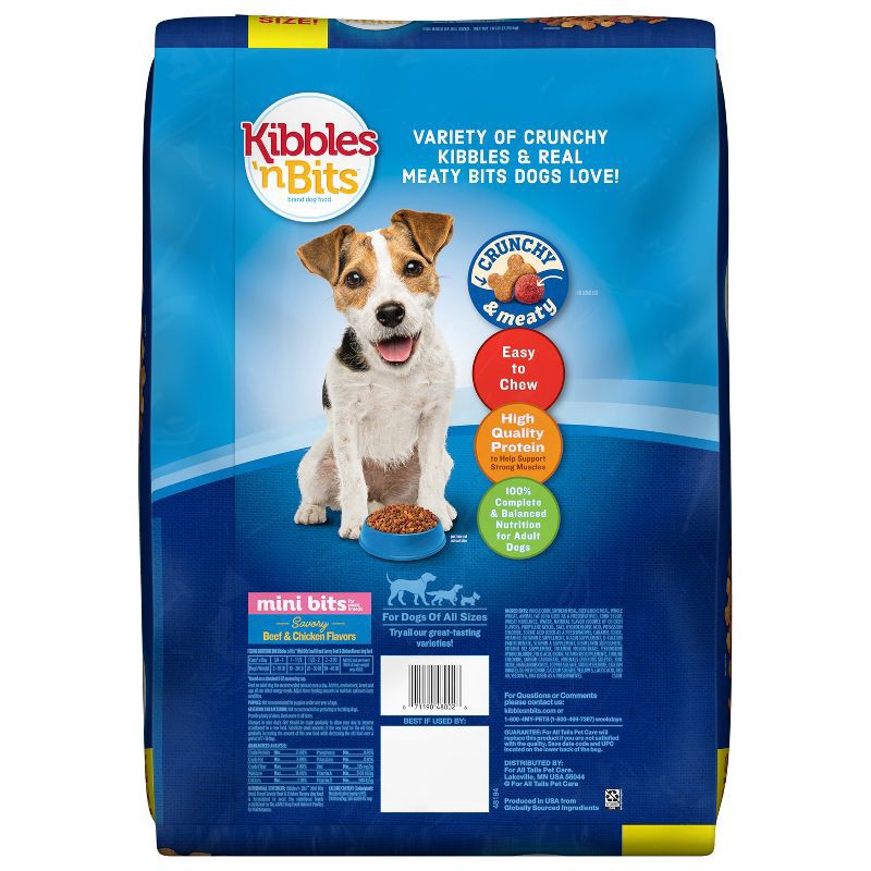 slide 2 of 13, Kibbles 'n Bits Mini Bits Savory Beef & Chicken Flavors Small Breed Complete & Balanced Dry Dog Food - 16lbs, 16 lb