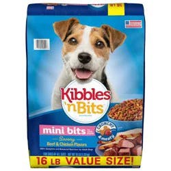 Kibbles 'n Bits Mini Bits Savory Beef & Chicken Flavors Small Breed Complete & Balanced Dry Dog Food - 16lbs