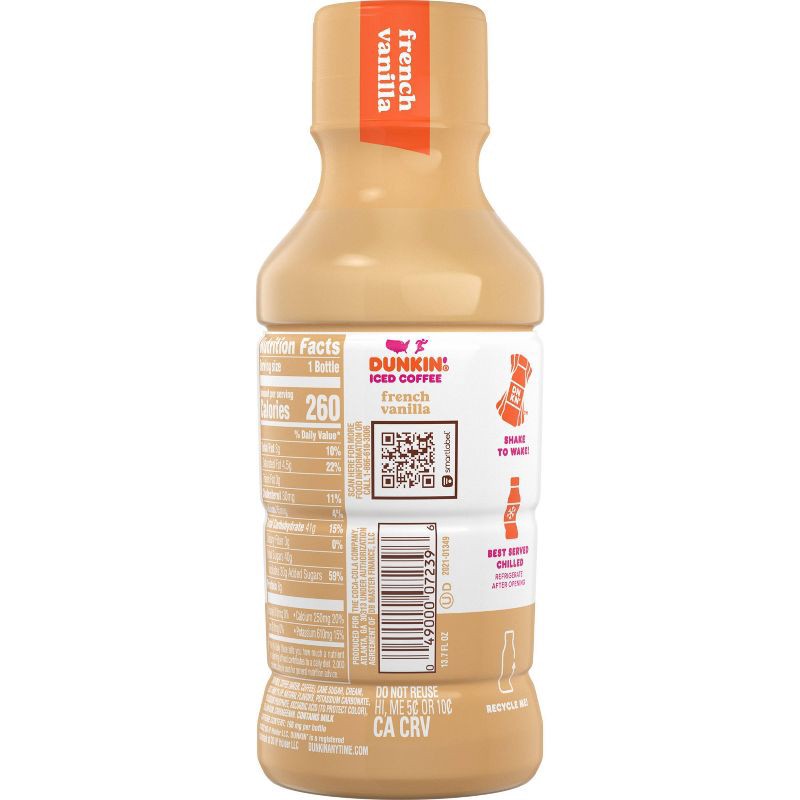 slide 8 of 9, Dunkin' Donuts RTD Dunkin Donuts French Vanilla - 13.7 fl oz Bottle, 13.7 fl oz